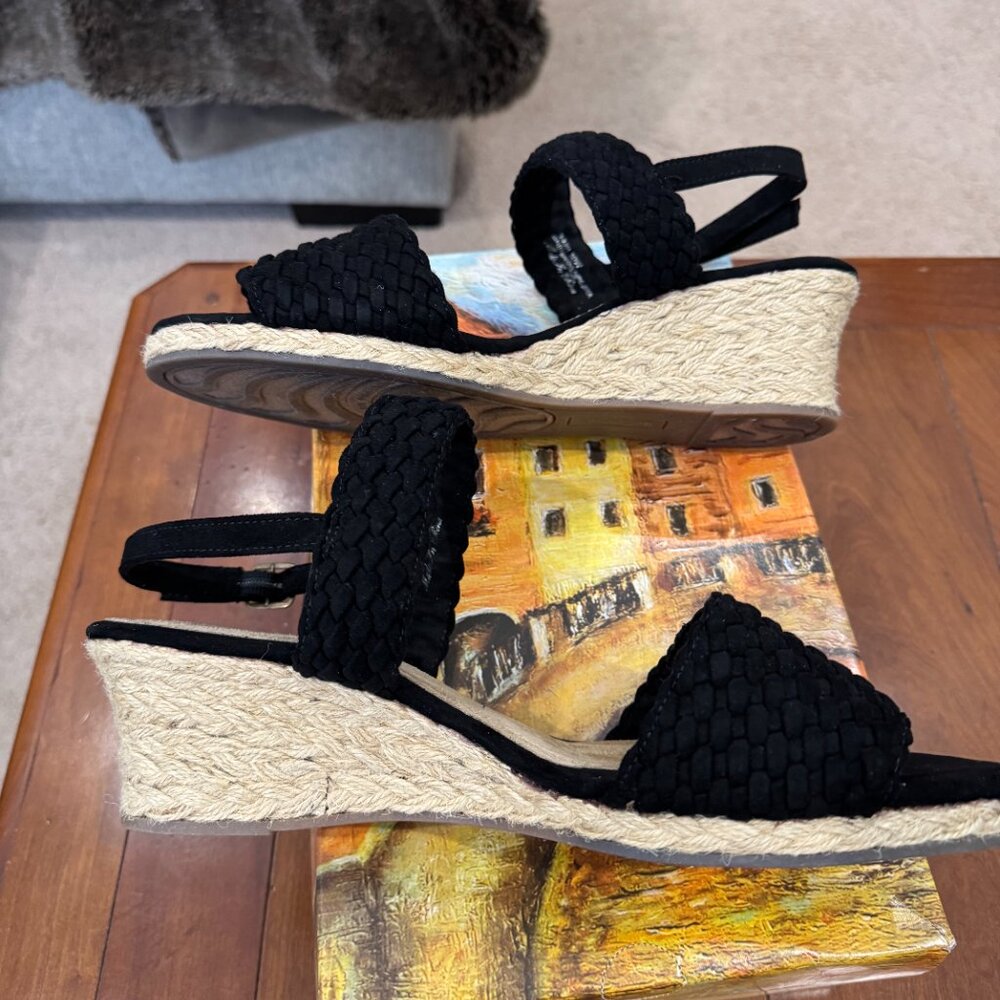 Bella Vita Mariella Weave Slingback buckle closure Wedge Sandal size 10 W